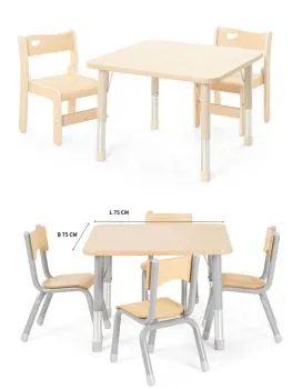 Square table Owlaf in beige and grey with chair Ole and chair Owlaf Square table Owlaf in beige and grey with chair Ole and chair Owlaf